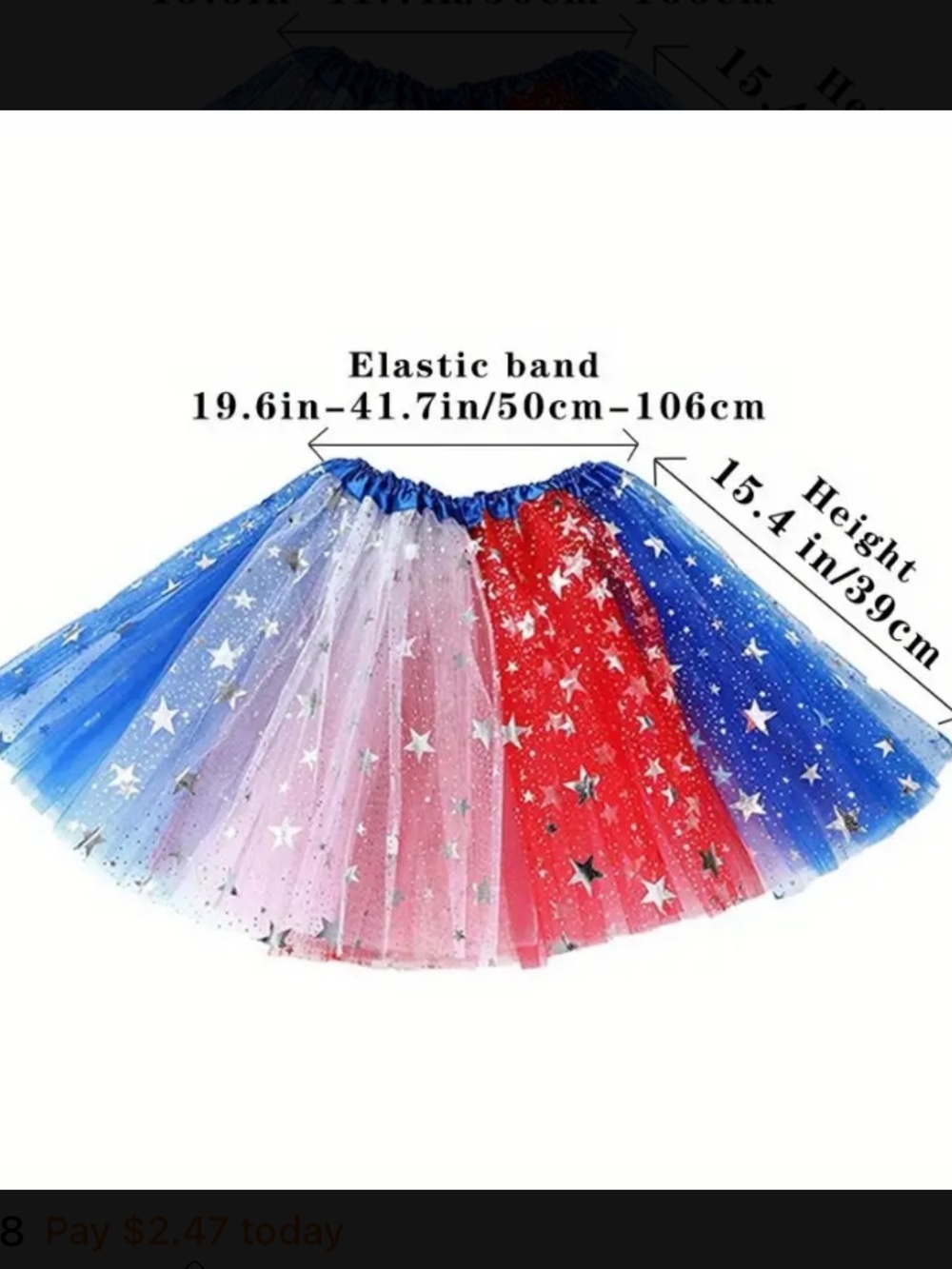 Women’s Sparkle Tulle Skirt - Red, White & Blue Star Print